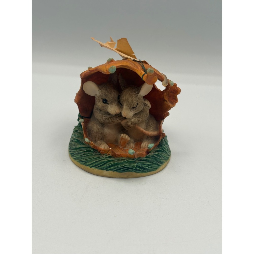 Charming Tails Weather The Storm Mice Under Leaf Figurine Dean‎ Griff 97/722